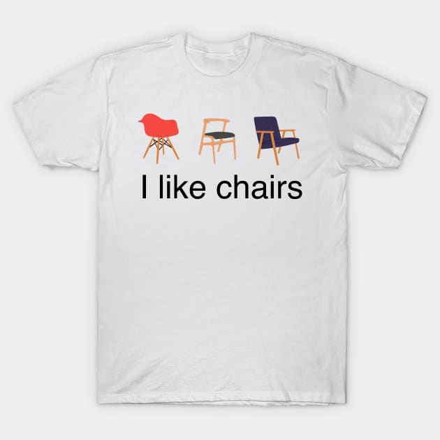 Mid Century Modern Chairs Design - Eames Retro T-Shirt by Brunch Club